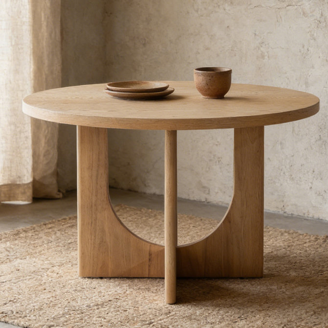 48" Round Dining Table, Natural