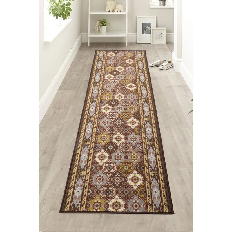 Tapis oriental à poils courts de style oriental taupe persan Bakhtiari, Tapis de couloir 3 pi x 11 pi