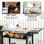 Chariot de barbecue extérieur avec table amovible, 46 po x 21,75 po, acier inoxydable, bureau de préparation, portable noir pour barbecue, côté pliable