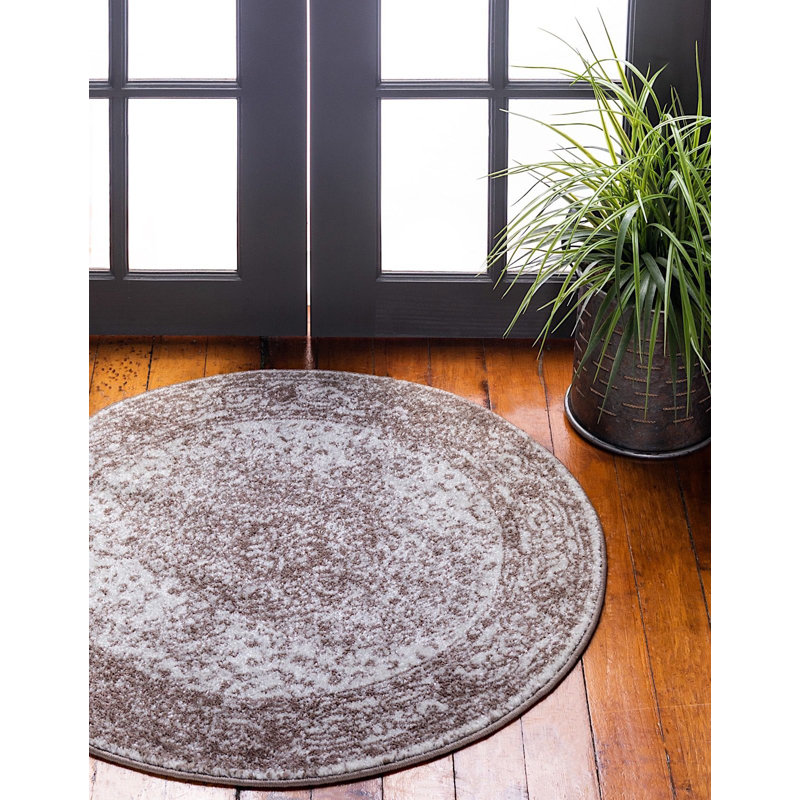 Tapis à motif oriental gris Vienna, Rond 5 pi