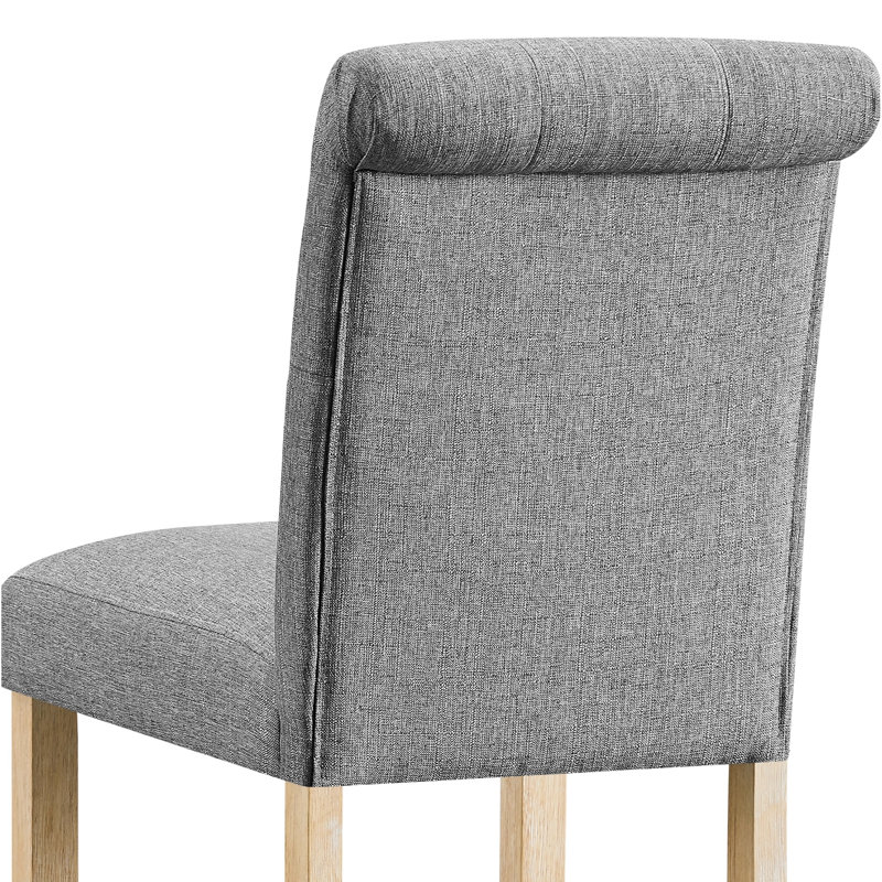 Tabourets de comptoir, de 2 po à dossier gris, structure en bois, siège confortable pour tabourets de salle à manger rembourrés avec cadre