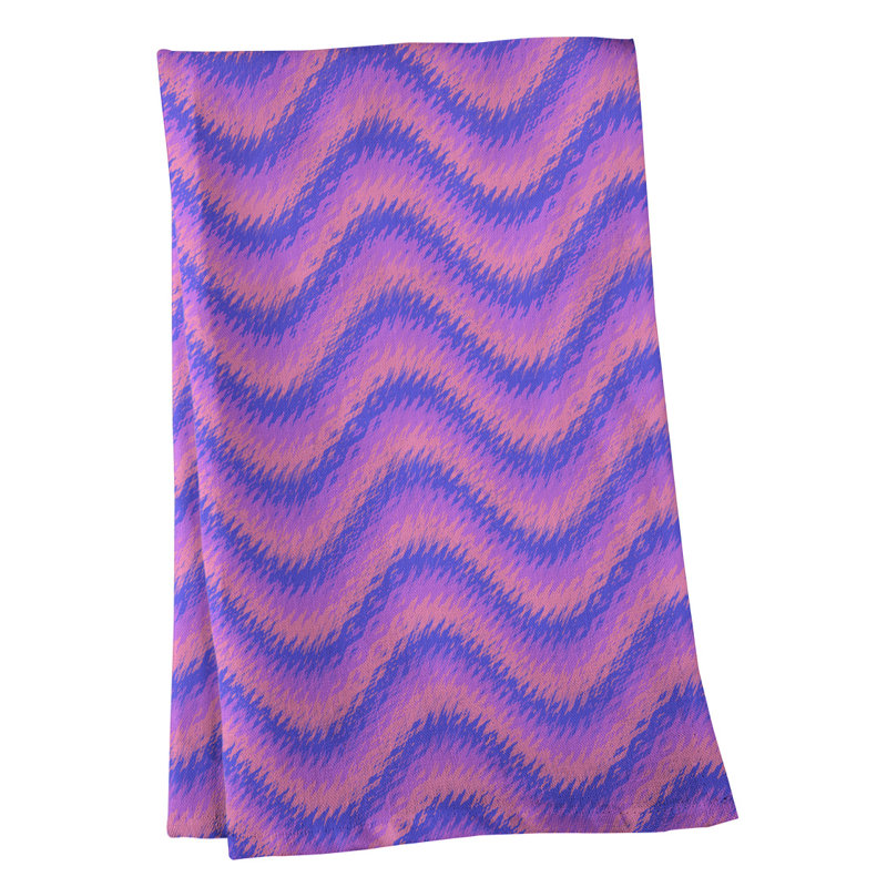 Torchon à rayures ondulées, Polyester sergé, Taupe / bleu marine / mauve