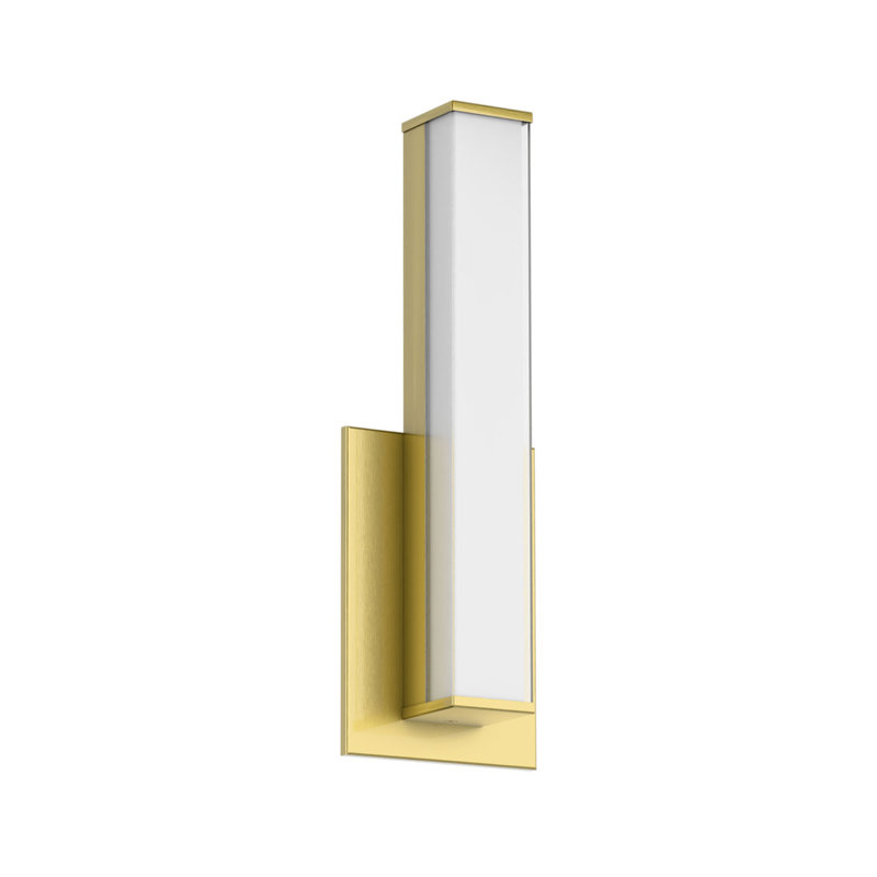 Edge Advantage 14in LED Bathroom Vanity and Wall Light 15W 1,250 Lumens 5-CCT Selectable 2700-3000-3500-4000-5000K in Aged Brass with Adjustable Backplate