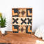 Tableau mural en textile de raphia Kuba africain avec cadre en teck 40,6 x 50,8 cm (16 x 20 pouces) Style 7