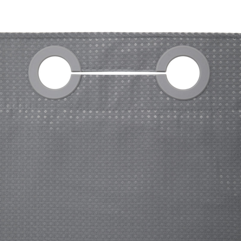 Rideau de douche sans crochet Rakiem, Gris, H 77 po x l 71 po