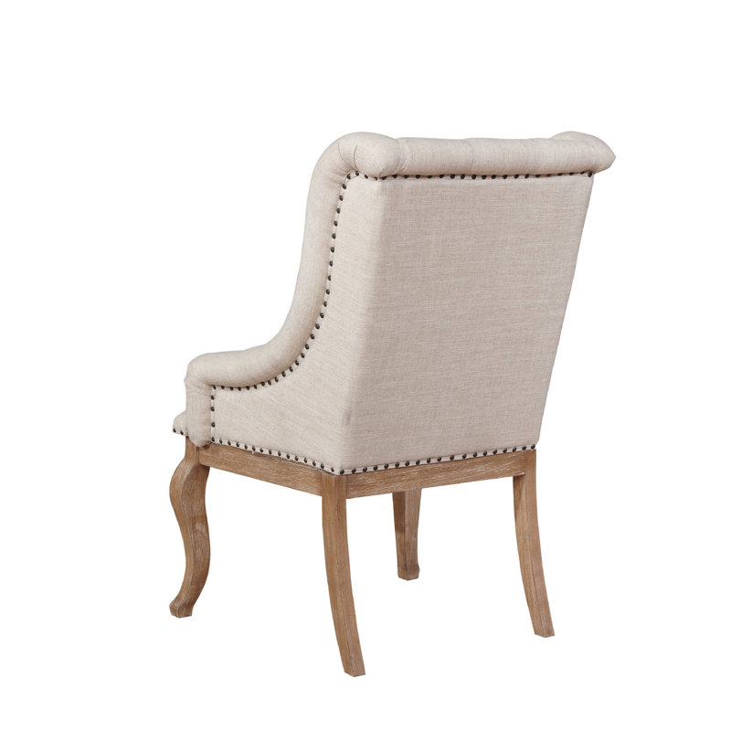 Marcelo 20.75'' H Tufted Upholstered Armchair, Cream/Barley Brown