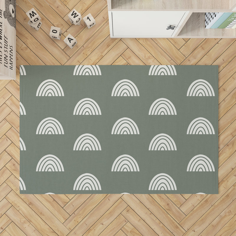 Bows Colorized Kids Play Mat, Chimichurri, Rectangle 3' x 5'