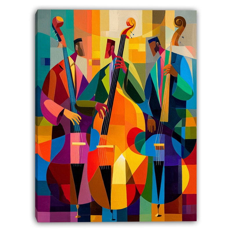 Art mural sur toile tendue Jazz Trio
