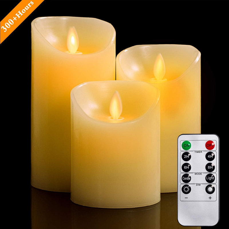Flameless Candle with Wax Holder