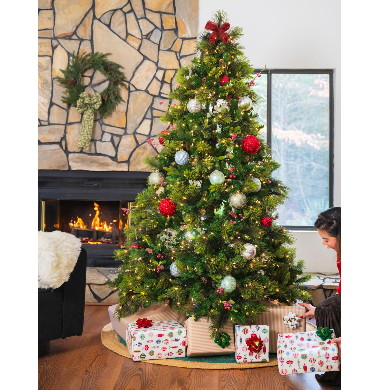Christmas Tree Skirt, Round 2'2", Green
