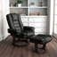 Fauteuil inclinable pivotant avec repose-pieds, inclinable réglable en cuir de polyuréthane avec base en bois, coussin rembourré épais, ensemble de fauteuil inclinable moderne et repose-pieds pour salon, chambre à coucher, bureau, petits espaces