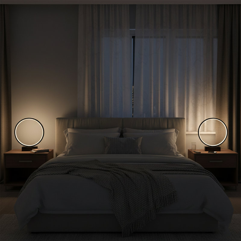 Lampe de table Halo, Noir