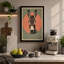 Donkey in Coral Circle Minimalist - Wrapped Canvas-798980635-798980637
