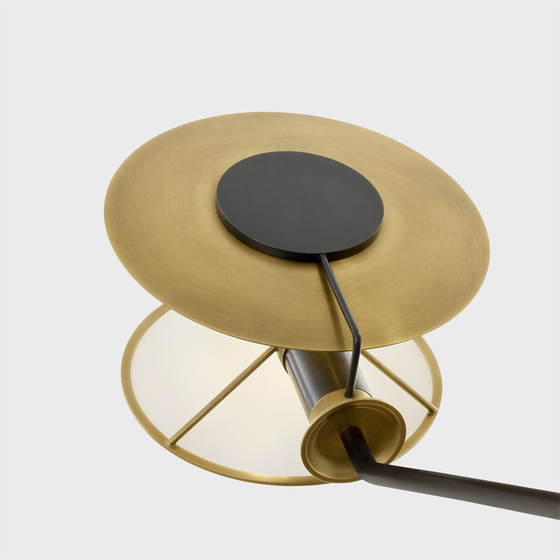 Thomas O'Brien Osiris Large Reflector Chandelier, Bronze/Hand-Rubbed Antique Brass, 21.5" H x 54" W x 54" D