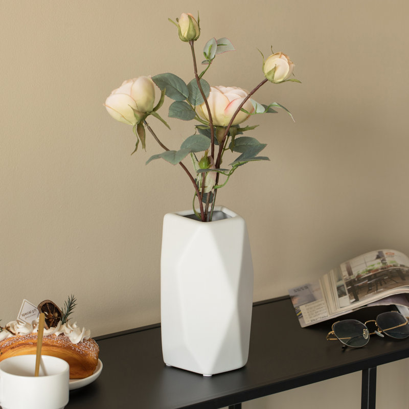 Jakeob Ceramic Table Vase, White