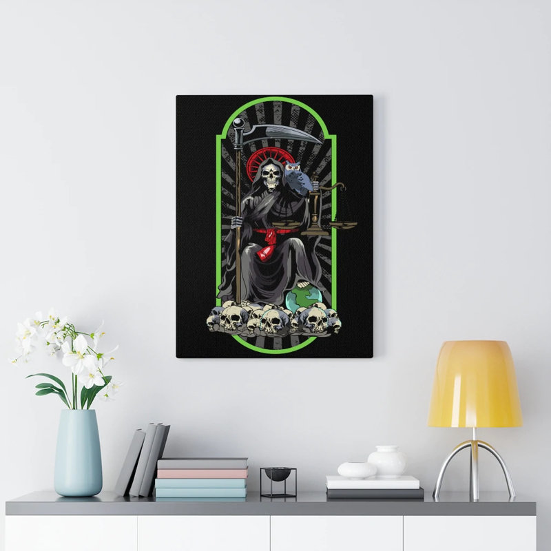 Art mural Santa de Santa Muerte, impression sur toile tendue prête à être accrochée_112312, H 24 po x l 18 po x P 1,25 po