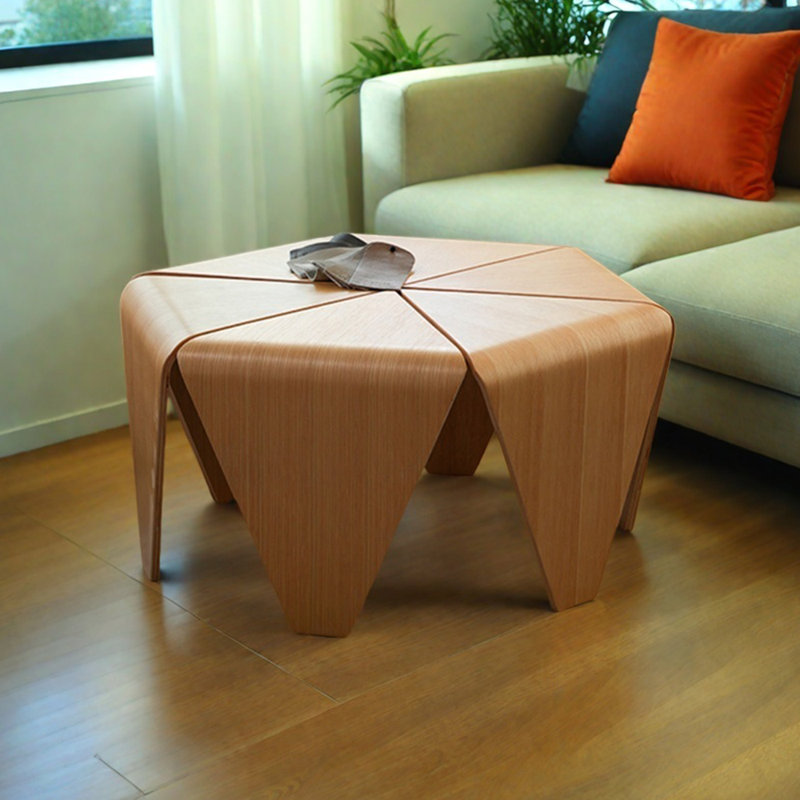 Simple solid wood coffee table, Burlywood Top/Burlywood Base