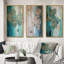 «Hydrangea Flower Blossoming Gold Retro Teal Gold» 3 pièces-817030914-817030923