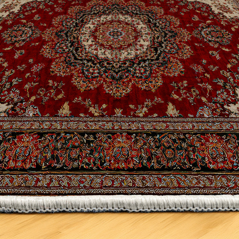 Tapis en coton imprimé chenille Guria, Tapis de couloir 4 pi x 8 pi 3 po