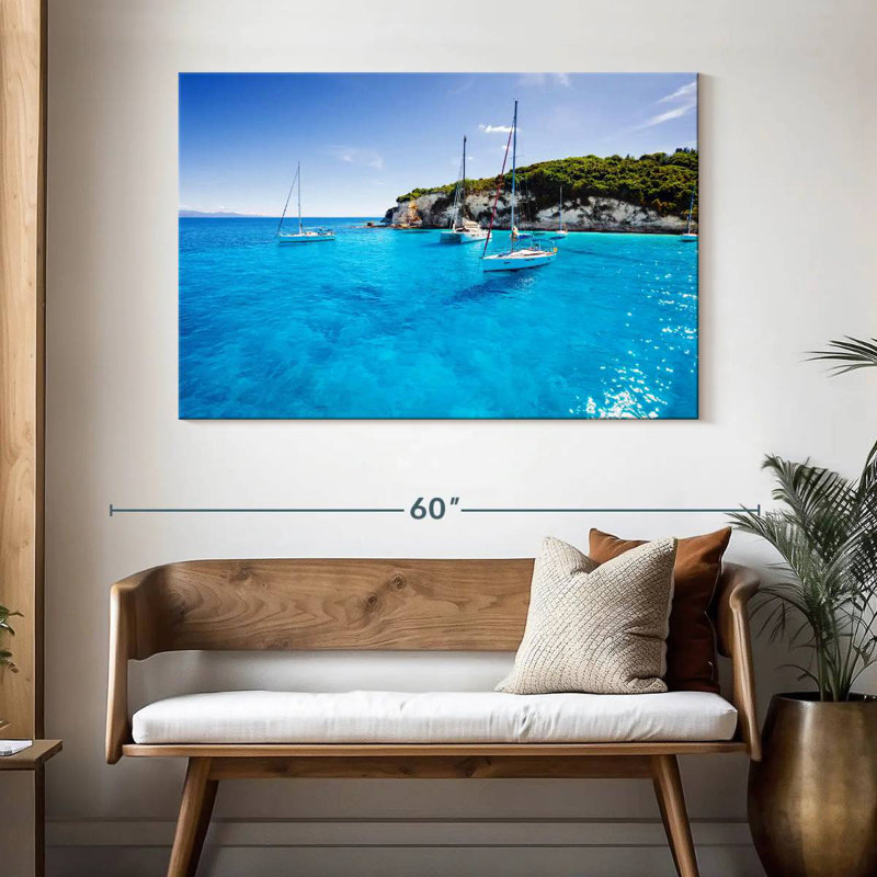 Mehar voiliers à l'île de Paxos, H 32 po x l 48 po