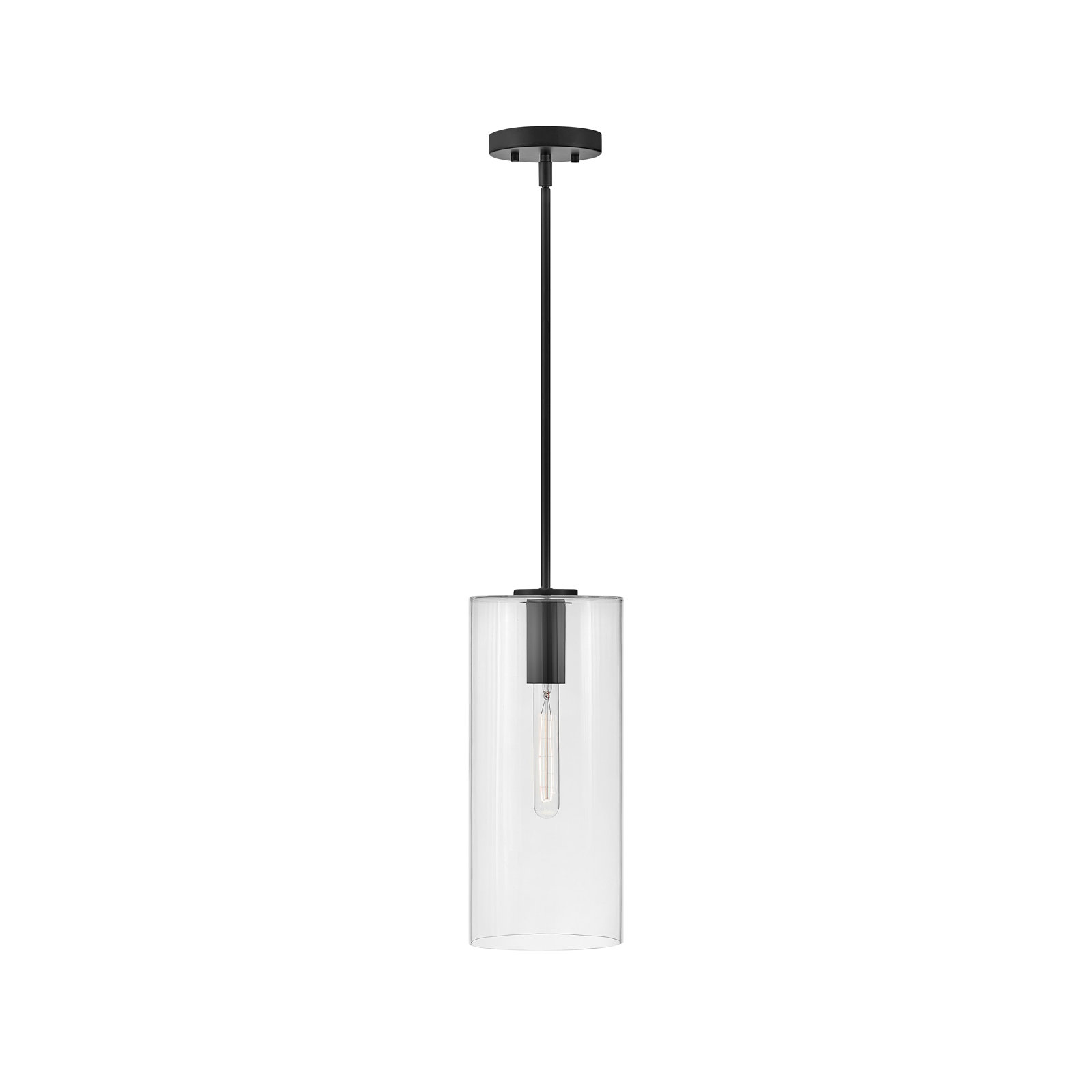 Keaz Single Light Glass Dimmable Pendant, Black
