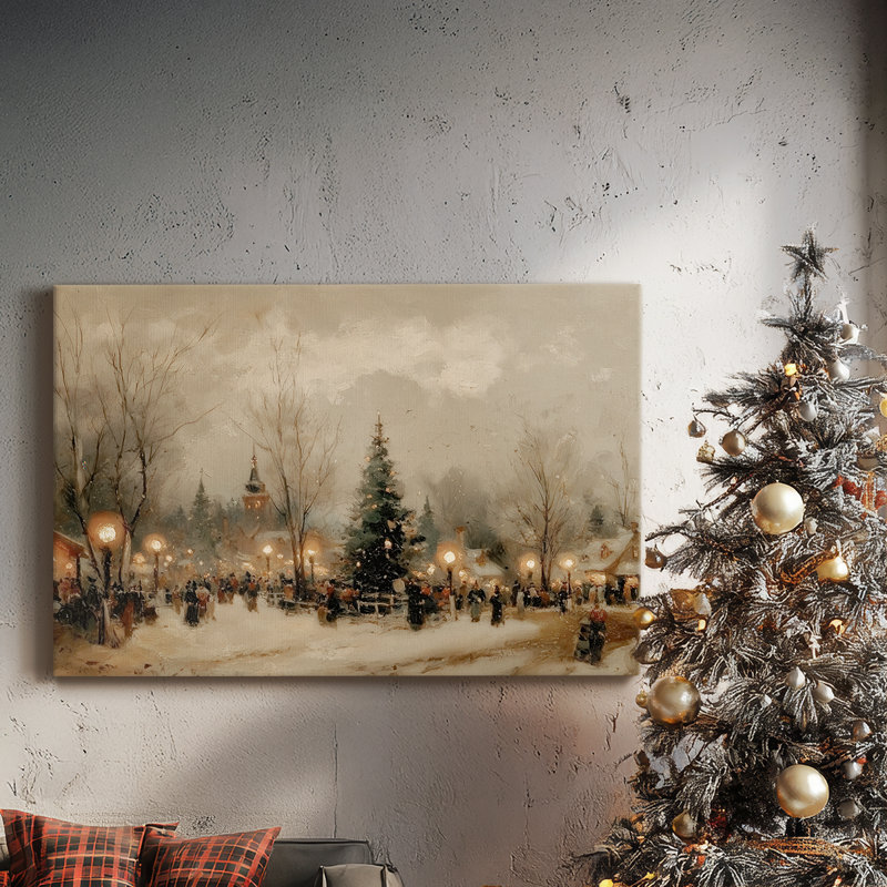 Candlelit Cathedral at Twilight-Premium Gallery Wrapped Canvas, 12" H x 18" W
