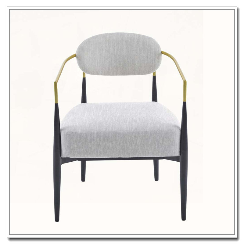 Fauteuil d'appoint moderne rembourré, Beige, noir, or