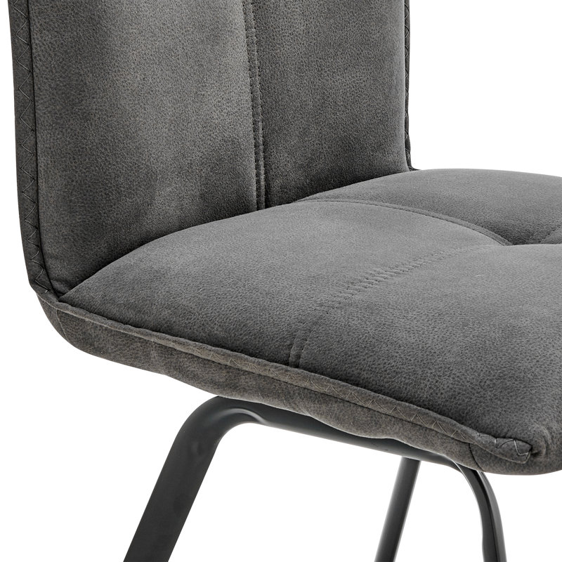 Rylee 19'' H Fabric Upholstered Metal Side Chair, Gray