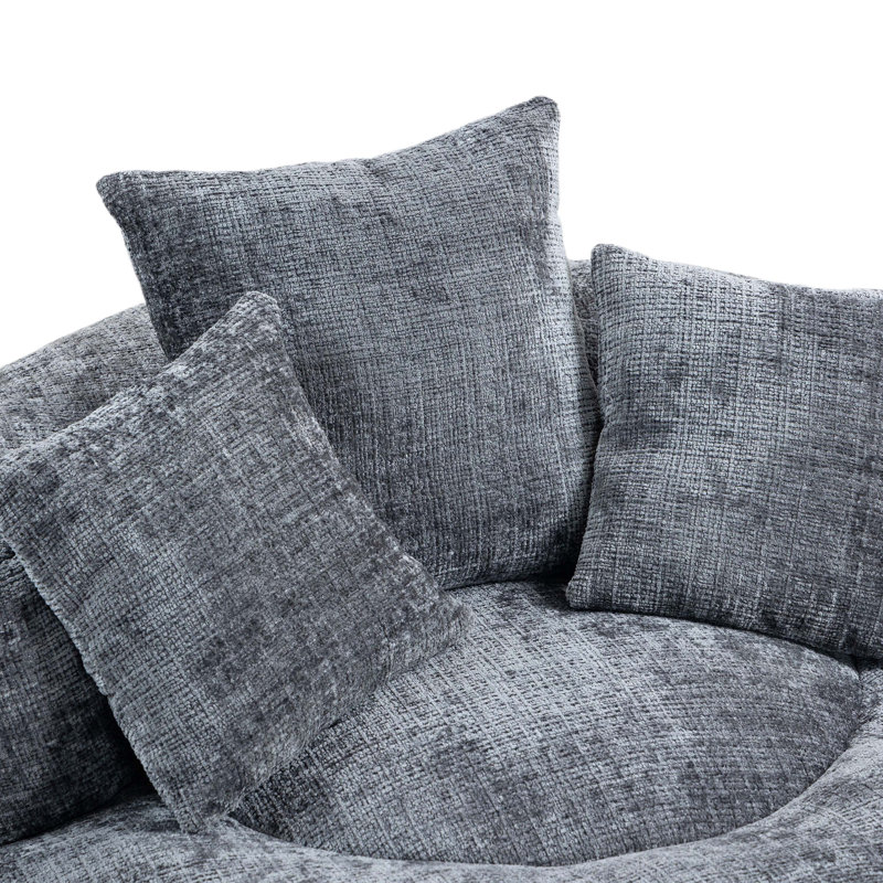 Fauteuils à billes en mousse pour adultes / adolescents avec rembourrage, Grey Chenille
