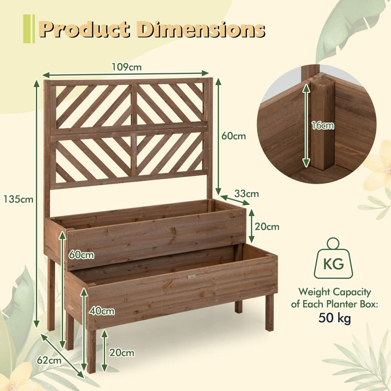 Wood Vertical Garden, Brown