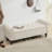 Velvet/Linen Upholstered Storage Bench With Segmented Storage Compartments-573705417