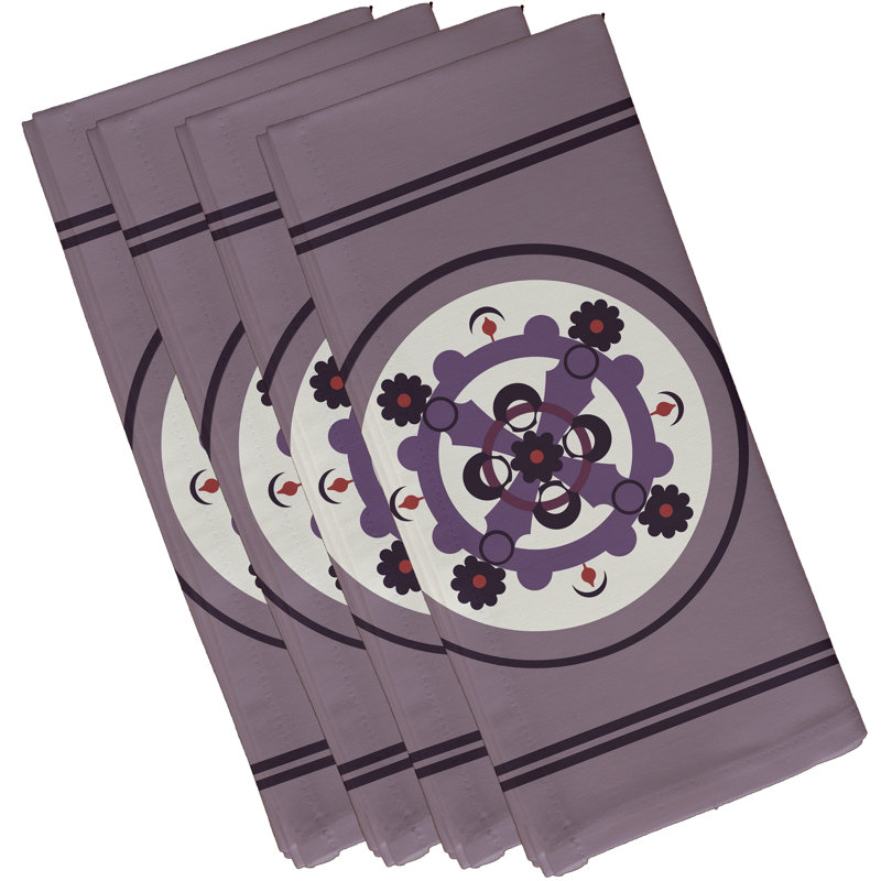 Ensemble de serviettes 4 pièces Souihla, L 18 po x L 18 po, Mauve / Mauve