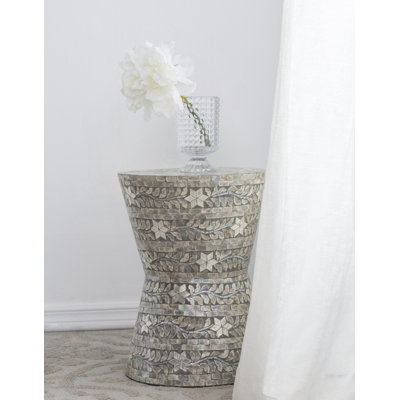Tapered Capiz Stool with Star Pattern