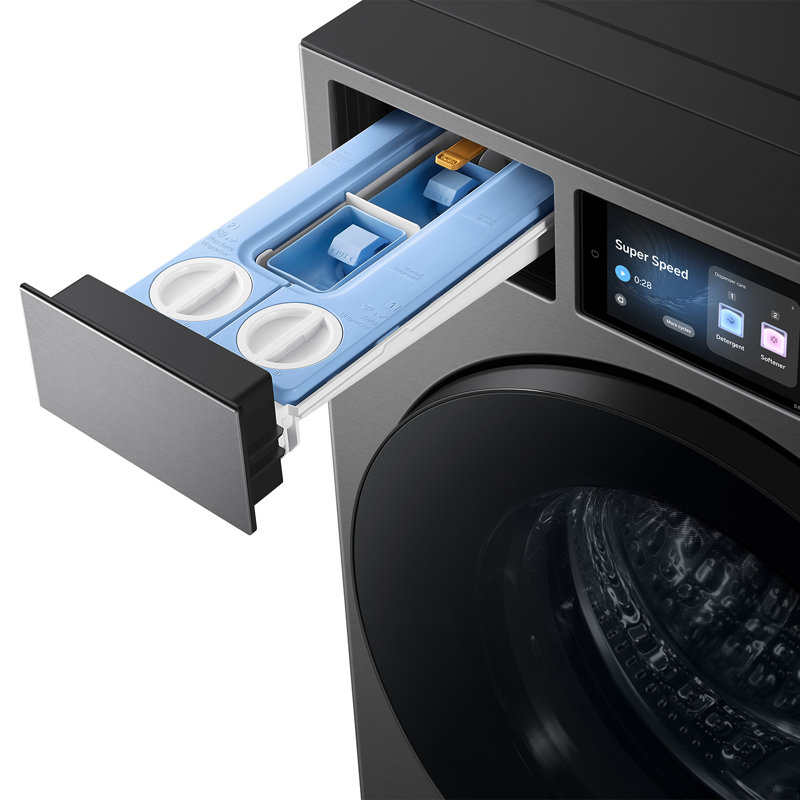 Samsung 5.3 cu. ft. Bespoke AI Ultra Capacity Front Load Washer with AI Home and AI OptiWash+ in Dark Steel, Dark Steel