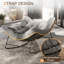 Chaise berçante d'extérieur surdimensionnée 2 pièces avec coussin Papasan-228153146-211016393