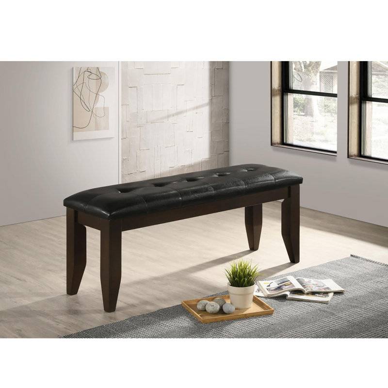 Banc de salle à manger rembourré cappuccino et noir