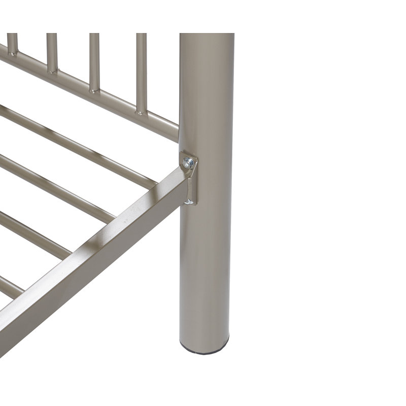 Leonel Heavy Duty Metal Bunk Bed, Full over Full, Pewter