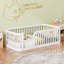 Structure de lit simple en bois avec clôture en bois-1626010929