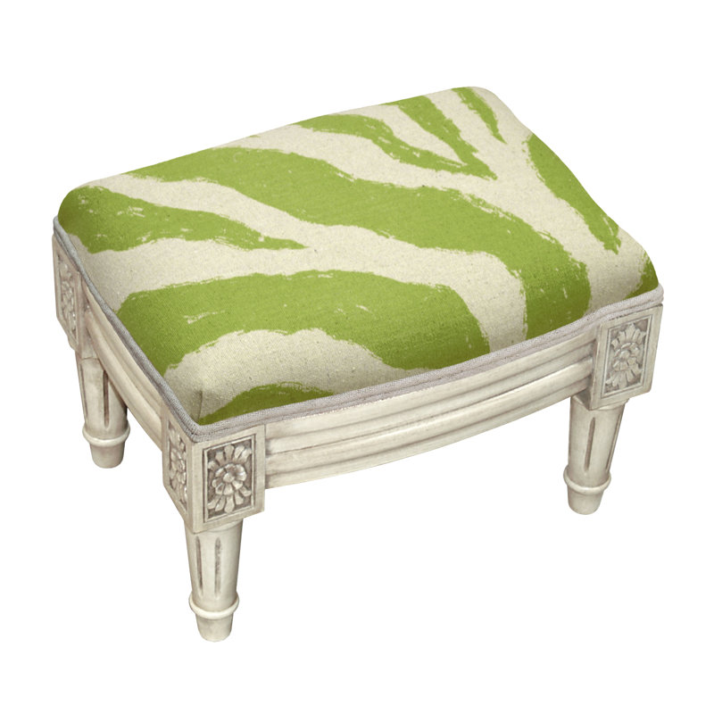 Upholstered Ottoman, Chartreuse Green