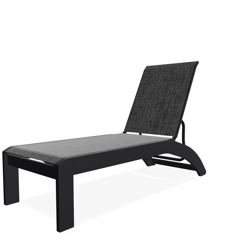 Chaise longue sans accoudoirs empilable en polymère Dune, Noir, Ombre Augustine