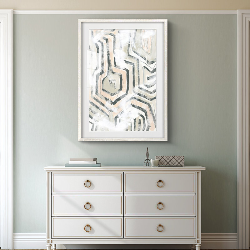 Sand Glyphs I - impression encadrée, H 19,5 po x l 16,5 po, Blanc