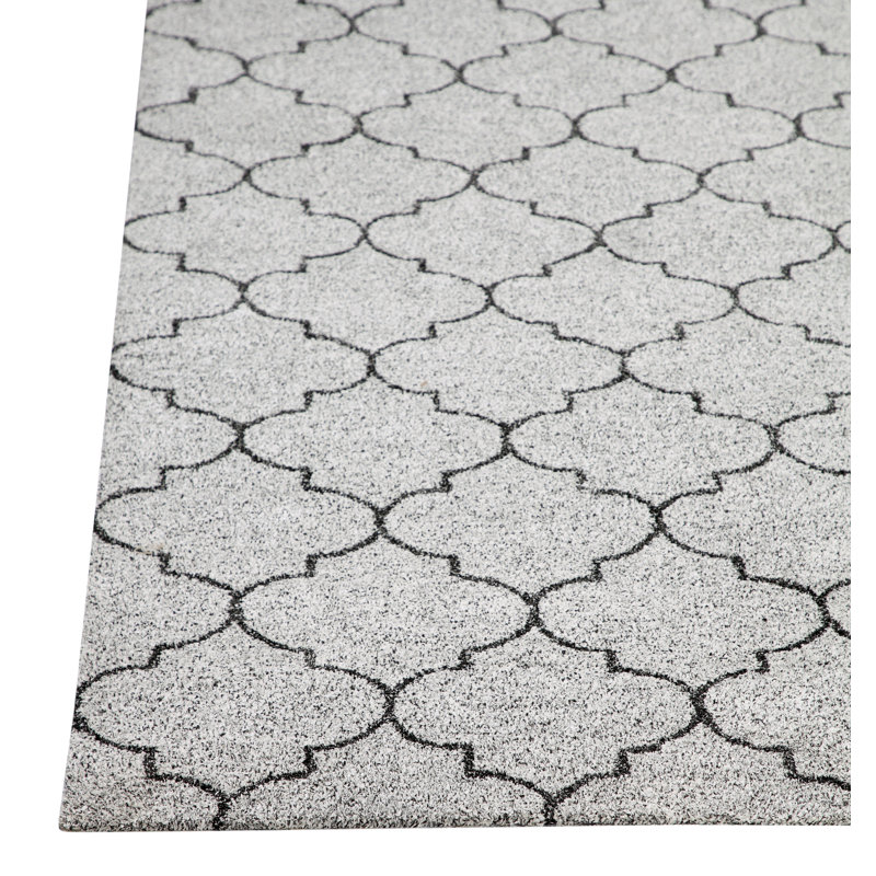 Tapis de zone gris touffeté à la main Riehl, Rectangle 5 pi x 8 pi