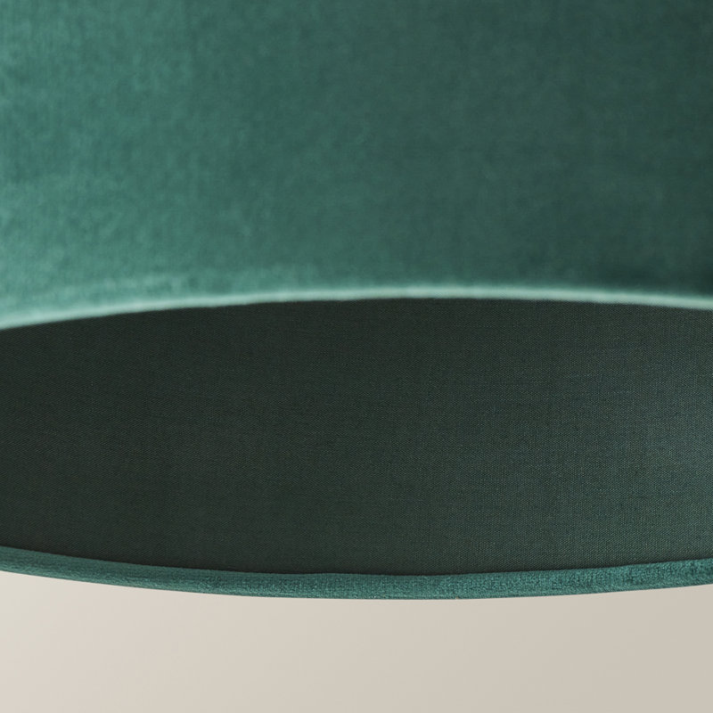 Drum Velvet Pendant Shade ( Screw On ), 15 cm H x 25 cm W x 25 cm D, Green