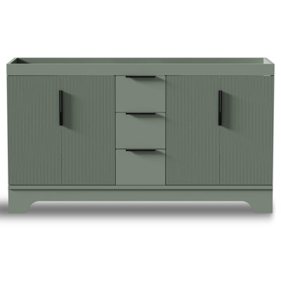 60" Double Sink Bathroom Vanity Cabinet Base Only, Sink Not Included