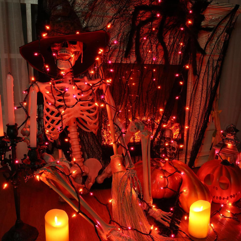 Guirlandes lumineuses, Orange / mauve