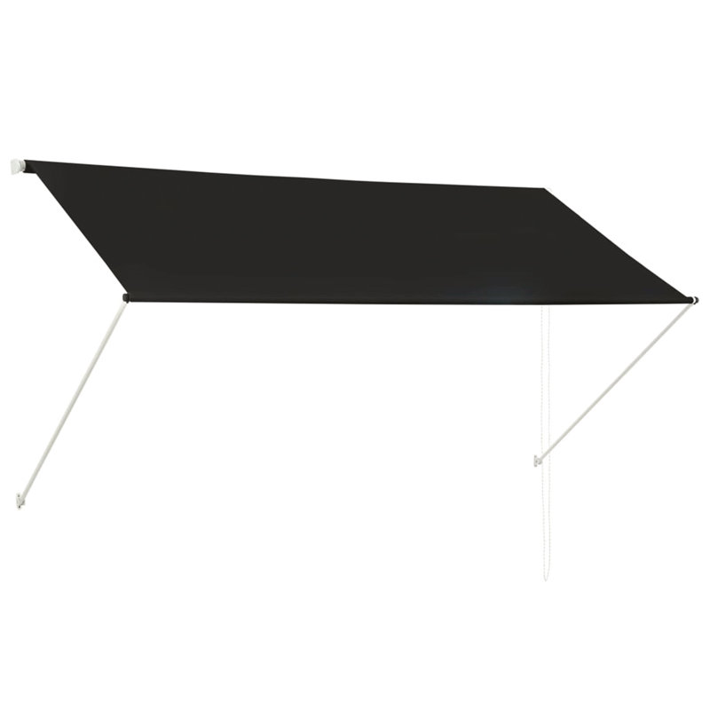 Dakota Fields 250cm W x 150cm D Polyester Cover Retractable Patio Awning, Anthracite, 1m W x 1.5m D