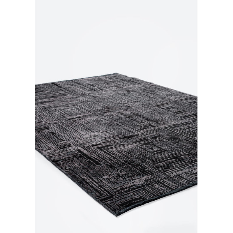 Tapis traditionnel à motif géométrique, Carré 9 pi 10 po