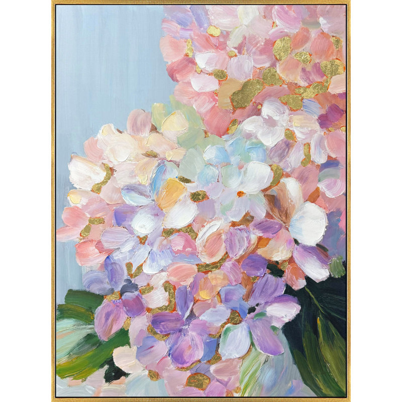 Pétale Reverie II - 40 po x 30 po - Toile avec cadre embelli à la main