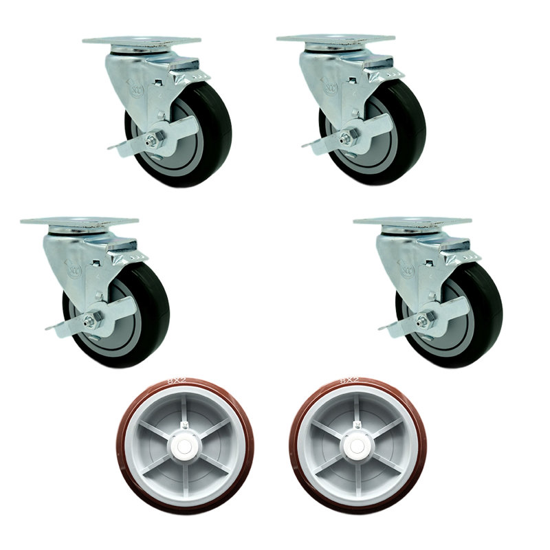 4-Piece Polyurethane Caster Set