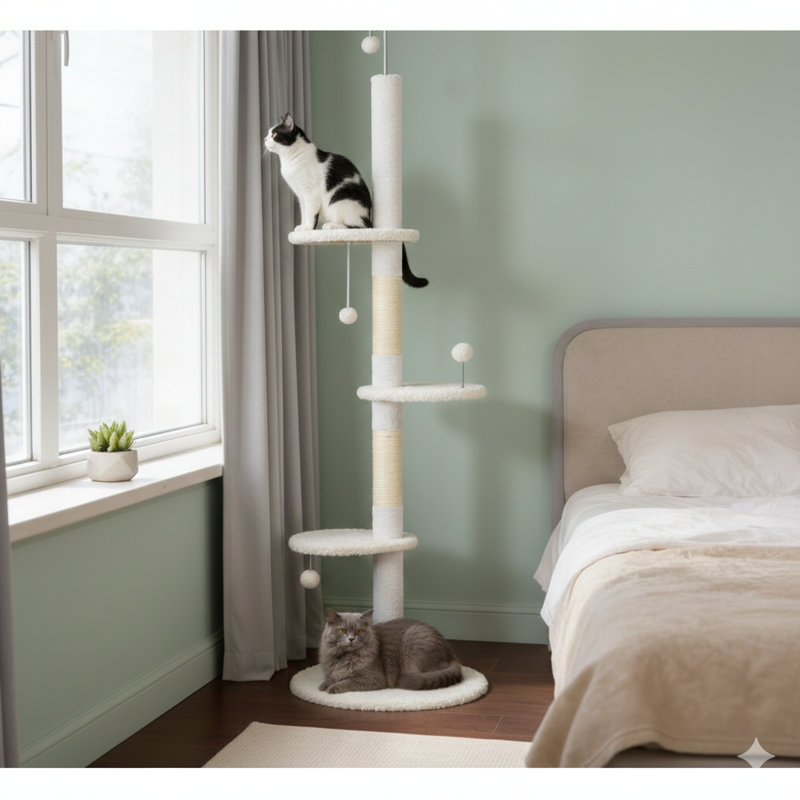 Cat Tree, Floor-to-Ceiling Cat Climbing Structure